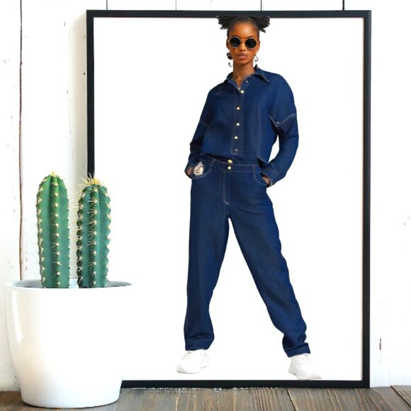 St John Indigo Blue Yellow Accent Stitch High Rise Logo Denim Jeans , Size 2 - Picture 2 of 9